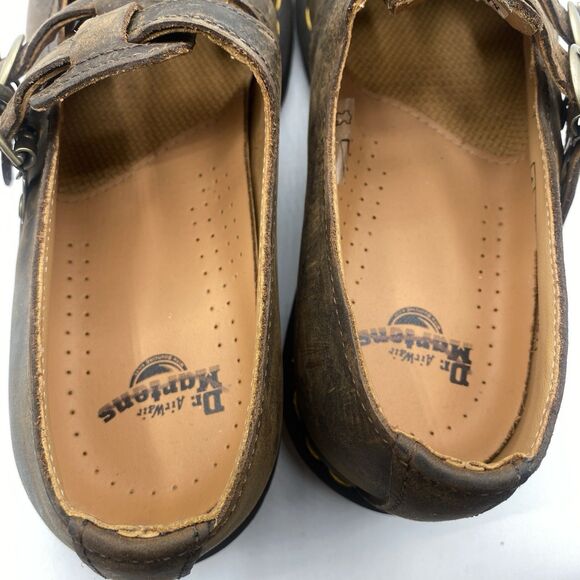 Dr. Martens Mary Jane Shoes 8065 Women 6 EU37 Double Buckle Brown Leather NWOB**
